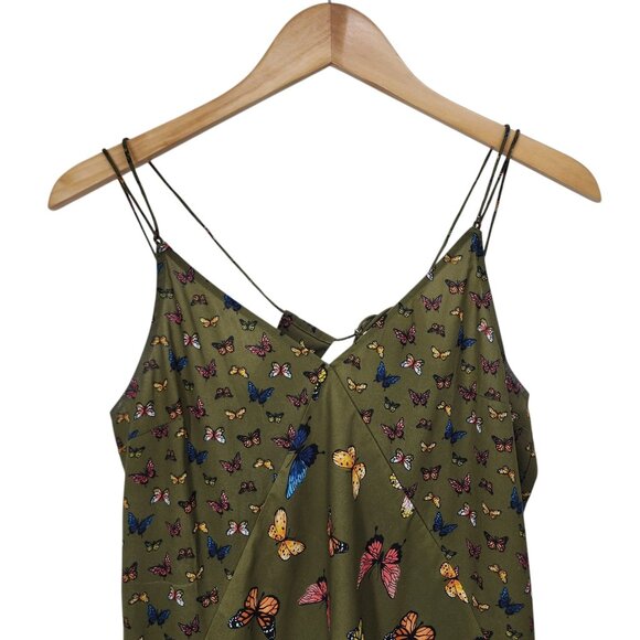 Abercrombie & Fitch Butterfly Print Green Slip Dress S Y2K Whimsy - Picture 3 of 9
